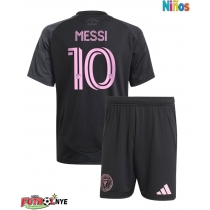 Camiseta Inter Miami Lionel Messi #10 Visitante Equipación para niños 2025-26 manga corta (+ pantalones cortos)